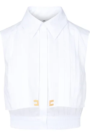 Elisabetta Franchi Camicia smanicata in cotone bianca