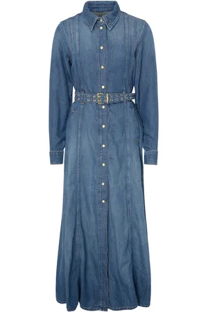 Ganni Maxi abito in denim scuro
