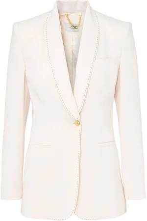 Elisabetta Franchi Giacca in crêpe color burro