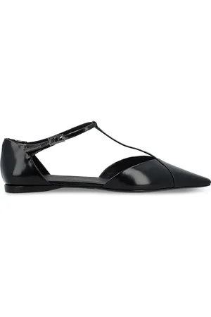 Max Mara Ballerina in pelle spazzolata nera