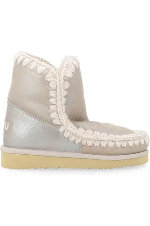 Mou Stivaletto Eskimo 18 in montone color stone metallic
