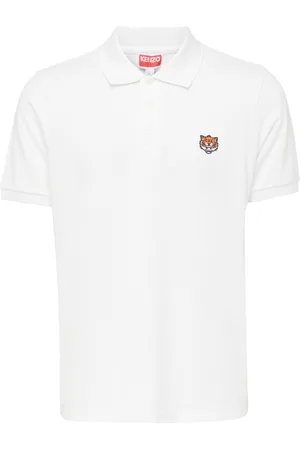 Kenzo Polo Happy Tiger in cotone bianca