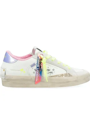 Crime london Sneaker Sk8 Electric Kiss in pelle bianca