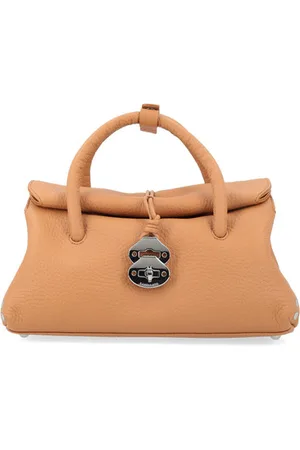 Zanellato Borsa Dotta Centauro S in pelle martellata beige