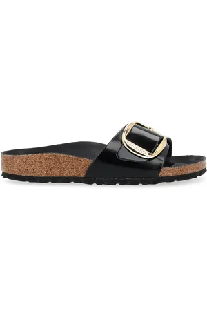 Birkenstock Sandalo Madrid Big Buckle in vernice nera