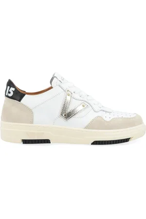 Via Roma Sneaker bassa in pelle bianca con V dorata