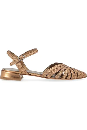 Pon´s quintana Sandalo Sonia in pelle intrecciata color bronzo metallizzato