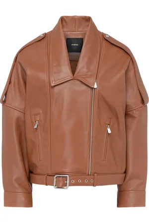 Pinko Giubbino biker in nappa color cuoio
