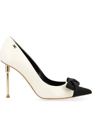 Elisabetta Franchi Décolleté in nappa color burro con fiocco