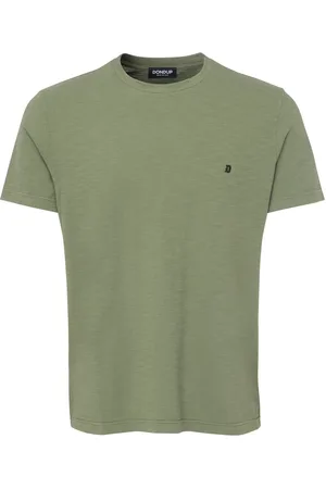 Dondup T-shirt girocollo in jersey fiammato verde