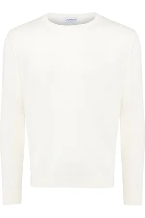 Dondup Maglia girocollo in seta e cotone bianca