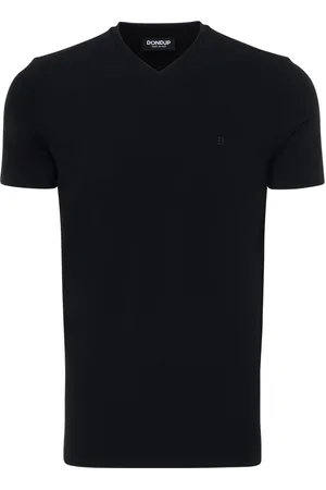 Dondup T-shirt classica con leggero scollo a V nera