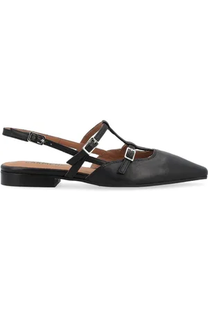 carmens Slingback Jane Straps in pelle nera