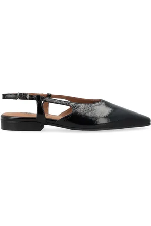 carmens Slingback Jane Plain in pelle nera