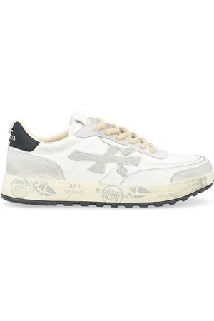 Premiata Sneaker Nous 7233 in pelle bianca e grigia