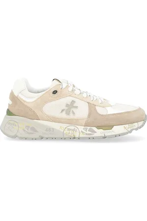 Premiata Sneaker Mase 7241 in pelle e tessuto beige e crema