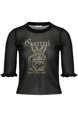 Ganni Top in jacquard trasparente
