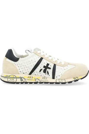 Premiata Sneaker Lucyd 7413 in suede e tessuto e beige
