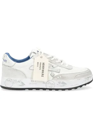 Premiata Sneaker Nous 6657 in pelle e tessuto e grigio