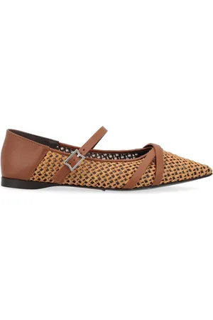 Max Mara Ballerina pointy toe in tessuto color ruggine