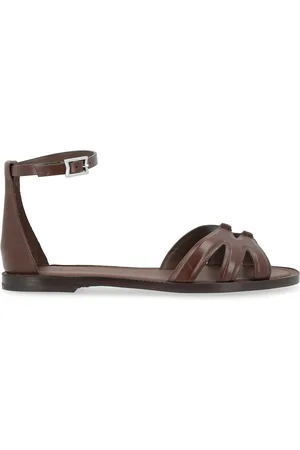 Max Mara Sandalo flat in cuoio