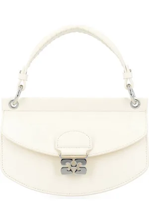 Ganni Borsa Apo-G Mini in pelle bianca