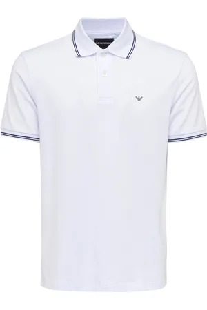 Emporio Armani Polo in cotone piquet stretch bianca
