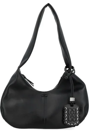 Ganni Borsa Hobo Medium in pelle nera