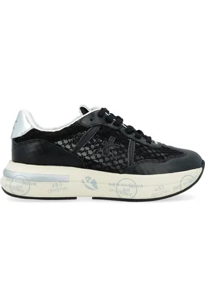 Premiata Sneaker Cassie 7389 in pelle e tessuto e argento