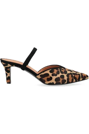 Via Roma Mules con tacco in cavallino leopardato