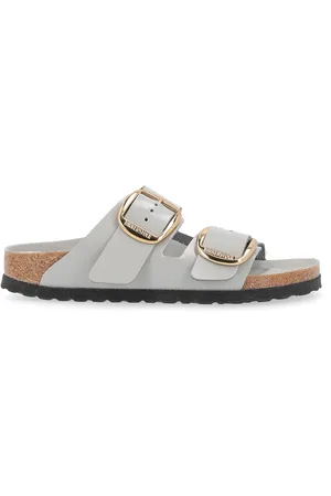 Birkenstock Sandalo Arizona Big Buckle in pelle grigia