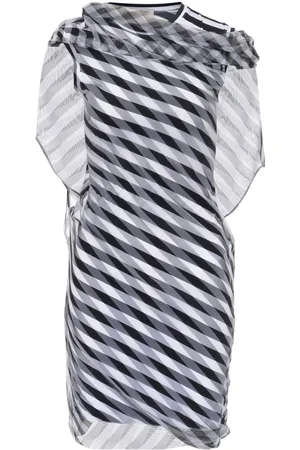 Sportmax Abito Oreste in tulle nero e bianco