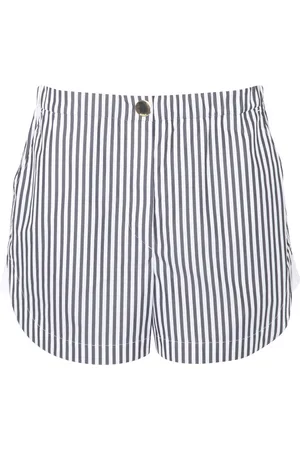 Sportmax Short Muscari in popeline a righe bianche e nere