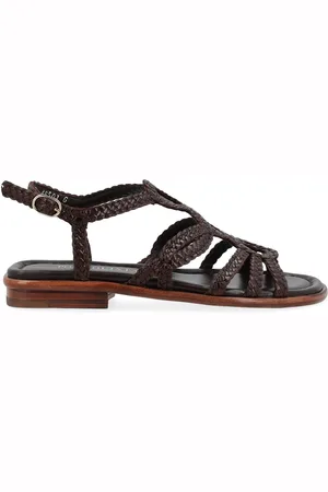 Pon´s quintana Sandalo flat Tina in pelle intrecciata