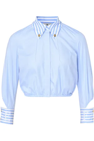 Elisabetta Franchi Camicia in popeline Oxford azzurra