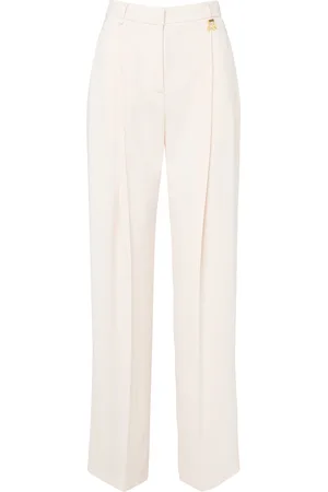 Elisabetta Franchi Pantalone in crêpe color burro