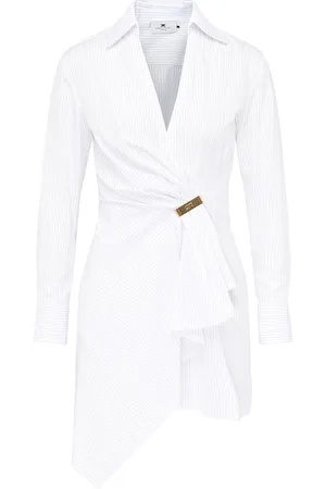 Elisabetta Franchi Abito in popeline a righe blu