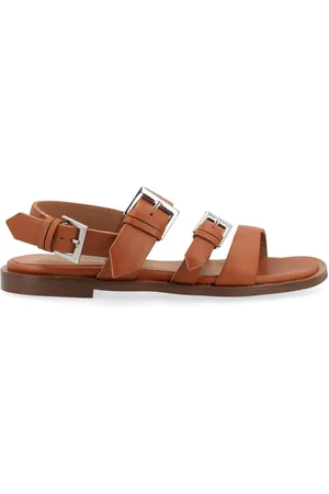 carmens Sandalo flat Etoile Buckles New in pelle color cuoio