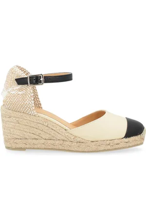 Castaner Espadrillas Castañer Coraline in tessuto e pelle e nera