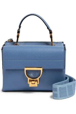 Coccinelle Borsa Artis Signature Small in pelle azzurra
