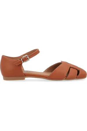 carmens Ballerina Maya Bind in pelle color cuoio