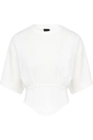 Pinko T-shirt con bustino in cotone bianca