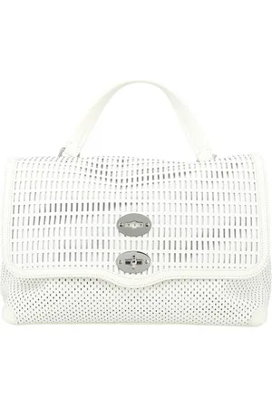 Zanellato Borsa Postina M in pelle traforata bianca