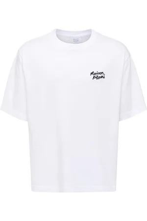 Maison Kitsuné T-shirt oversize Maison Kitsunè Handwriting in cotone bianca