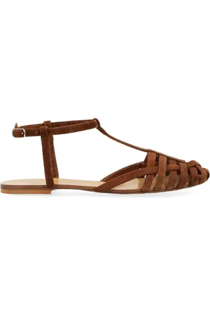 ANNA F. Sandalo in camoscio color bruciato