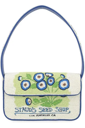Staud Borsa Tommy Baby Blue Eyes con perline multicolor
