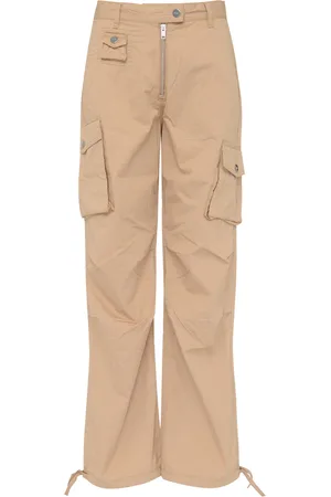 Ganni Pantalone in twill di cotone cammello