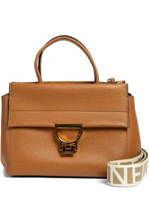 Coccinelle Borsa Arlettis Signature in pelle color cuoio