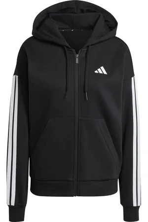 adidas Felpa con cappuccio zip in pile donna Essentials 3-Stripes