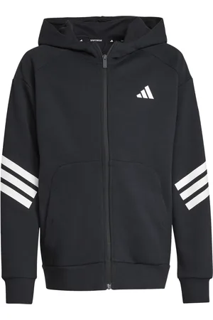 adidas Felpa con cerniera a cappuccio per bambini Future Icons 3-Stripes
